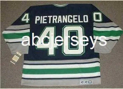 Herren Vintage #40 FRANK PIETRANGELO Hartford Whalers 1992 CCM Hockey Jersey individuell mit beliebiger Namensnummer