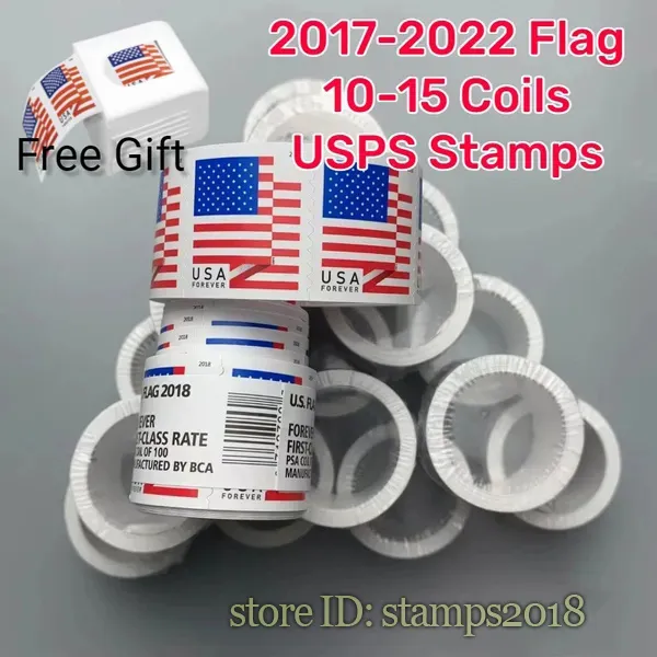 U.S. Flag First - Class Rate Roll Of 100 Envelopes Letters Postcard Cards Office Mail Supplies Cards Collection