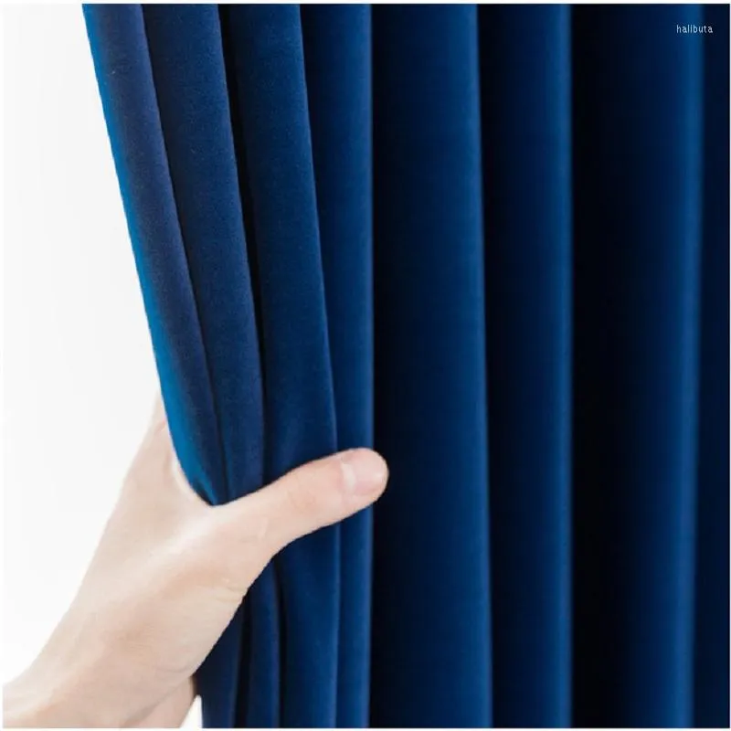 Cortina de cortina azul royal Nórdica cortinas de veludo villa el para o quarto de estar para o quarto de estar moderno simples tule tule costume