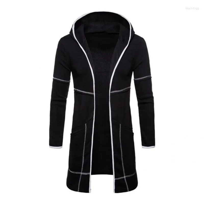 Men's Jackets Men's Hooded Zipper Closure Men Coat Cardigan Jacket Warm Mid-Length