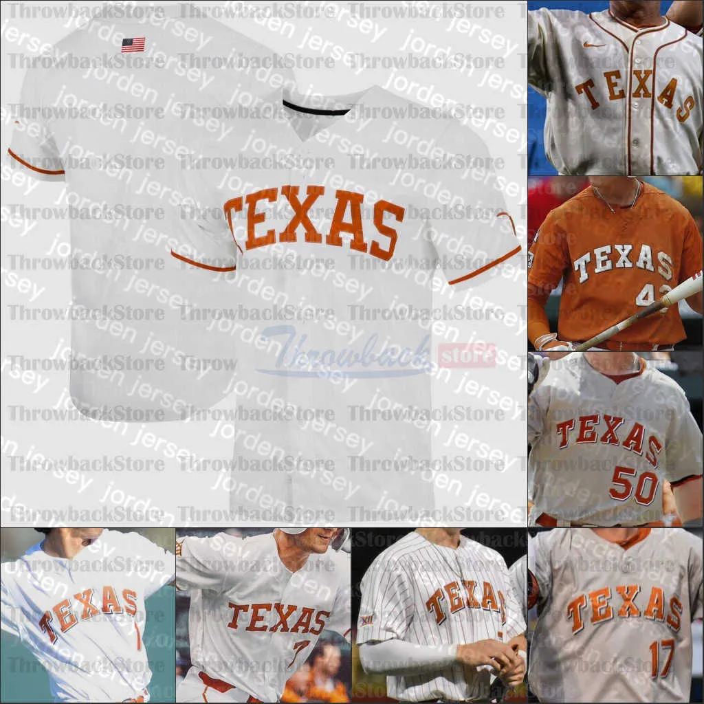 NOUVEAU College Baseball Wears 2021 NCAA Texas Longhorns College Baseball maillots Brandon Belt Roger Clemens Ty Madden Trey Faltine Tanner Witt