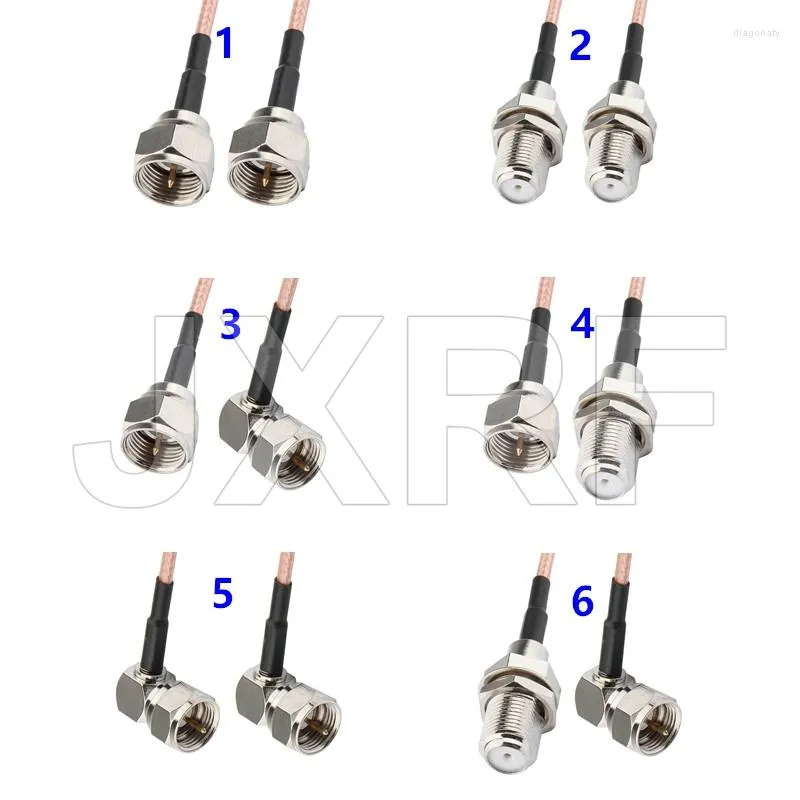 Accessoires d'éclairage F Mâle à Femelle Droite Angle Droit Câble Coaxial Type Splitter Pigtail RG316 Assemblages