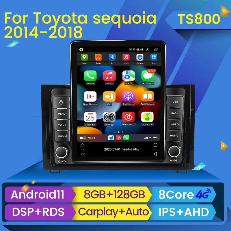 Android Player Auto Carplay Car dvd Audio Radio for Toyota Sequoia 2014-2018 Multimedia Video GPS Navigation