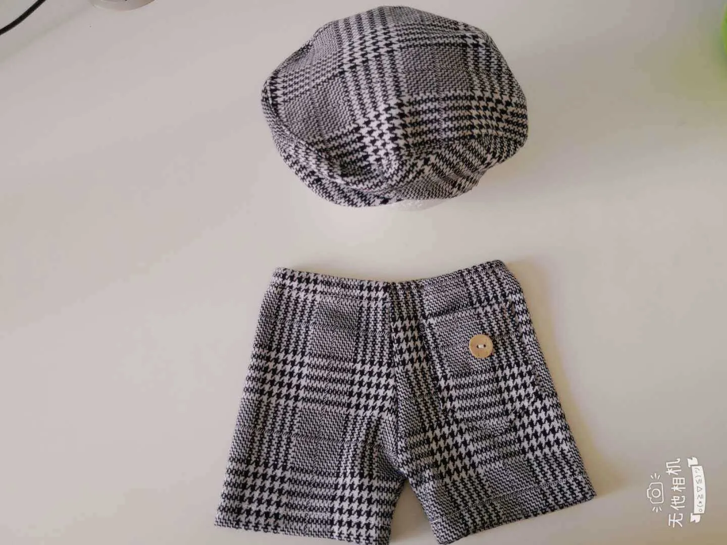 Newborn Photography Props Plaid Jeans Outfit For Christening For Baby