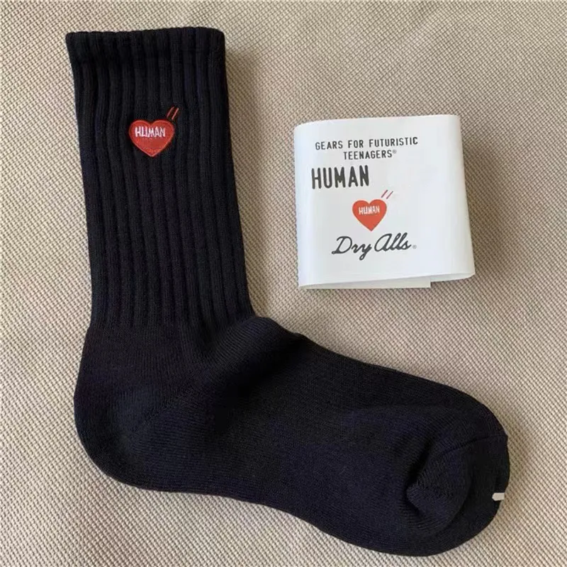 Witner Men Thick Warm Wool Socks Vintage Christmas Sock Heart Bear Embroidery Socks Gift Free size 