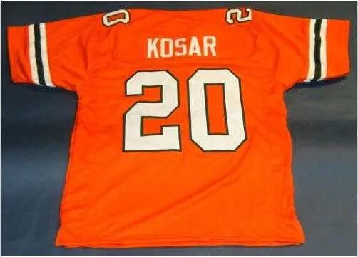 stitched Vintage MIAMI HURRICANES #20 BERNIE KOSAR Football Jersey size s-4XL custom any name number jersey