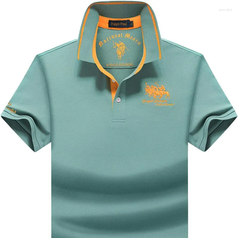 Męska koszulka polo koszulka polo z krótkim rękawem letnia klapa luźna odzież w dużych rozmiarach