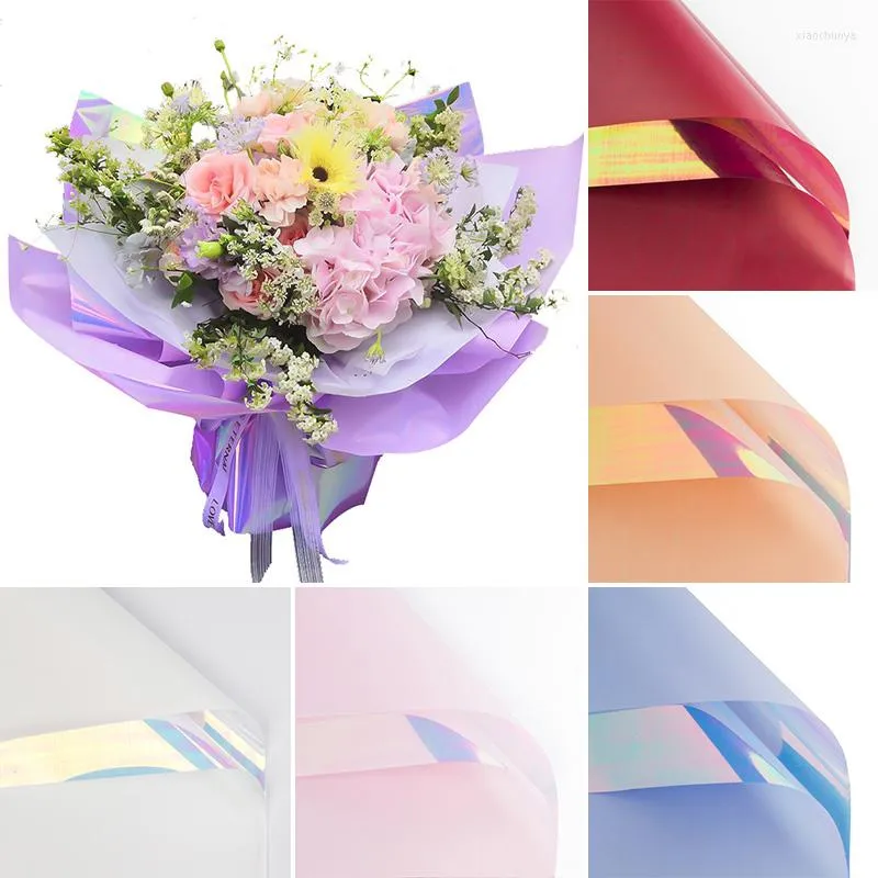 Cadeau cadeau 20 feuille / sac coloré double face papier d'emballage de fleurs emballage floral enveloppé matériel décoration de mariage