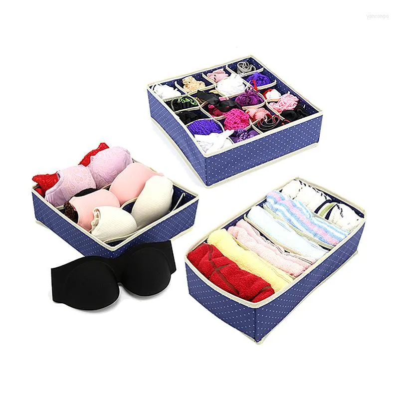 Storage Drawers 3PC/Set Home Box Bins Boxes Set For Underwear Bra Socks Ties Closet Drawer Clothing Organizer