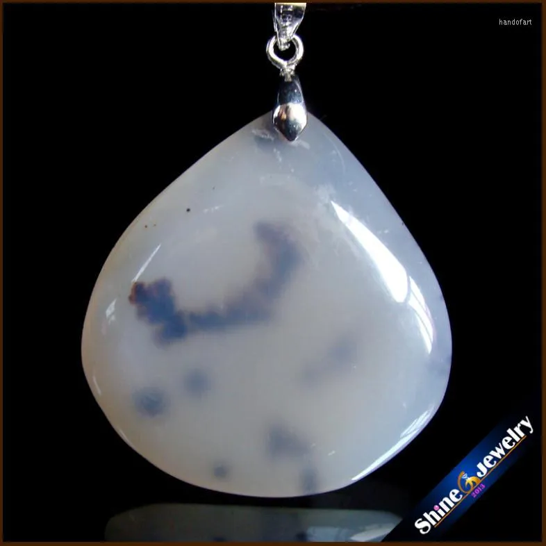 Pendant Necklaces Handmade Pendulum Pendants Natural Dendritic Moss Agates Gem Stone Beads Fit Necklace -FS217