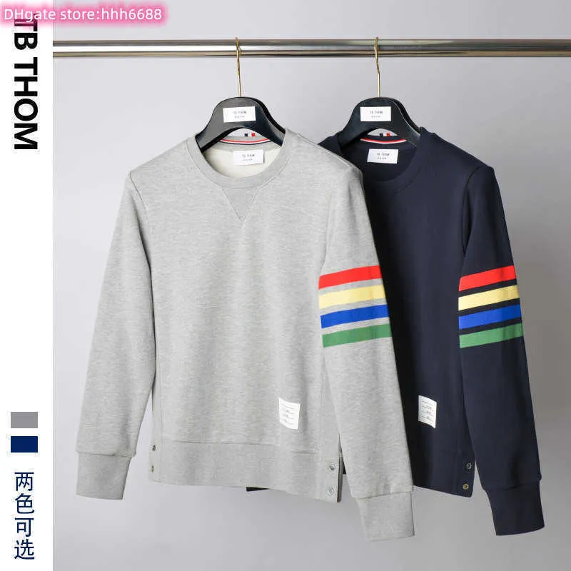 5KTA 2022 NYA FALL/VINTER MENS OCH Women's Hoodies Sweatshirts Fashion Brand TB.Thom Color Bar Series Spring Trend Leisure Sports Cotton