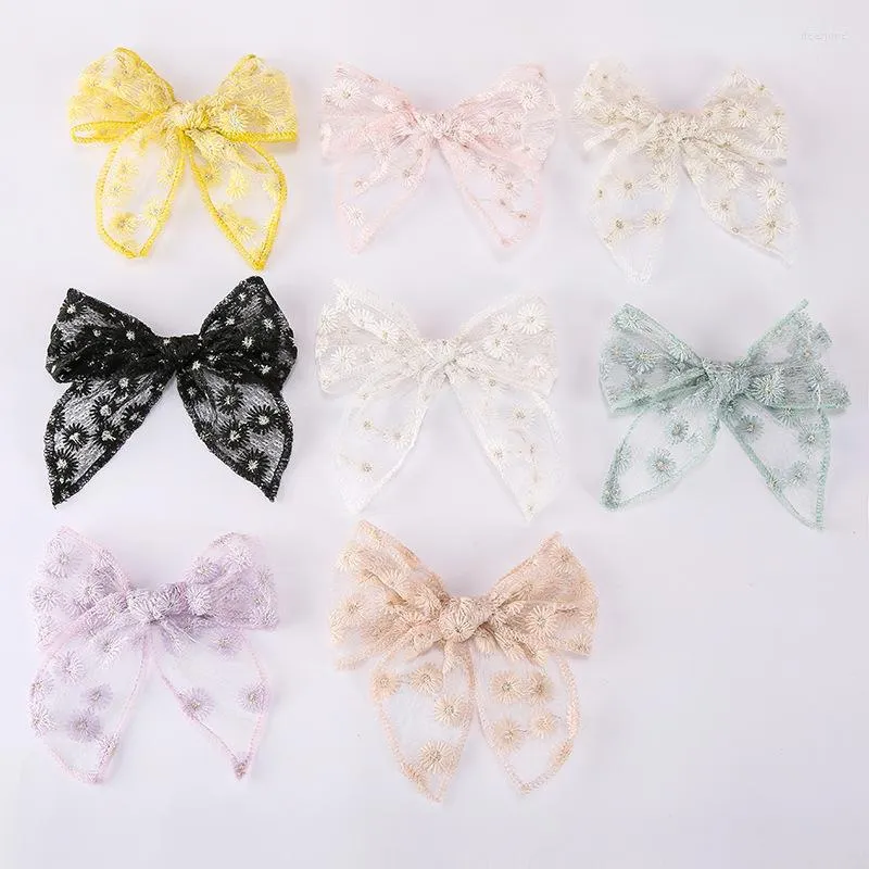 Haarschmuck, süße Spitze, große Schleife, Baby-Clips, Prinzessin, einfarbig, Chiffon, für Mädchen, Haarnadeln, Blumenstickerei, Kind, Kleinkind, Haarspange