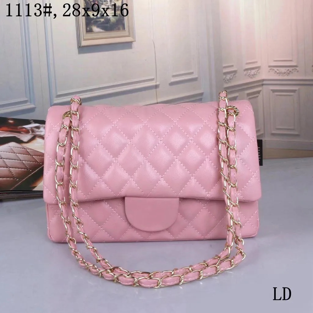 TOP TOTA PAGS Luxders Designer Women Bag Custom Brand Handbag Women's Leather Gold Chain Crossbody Black White Pink Cattle Shoulder Clutch