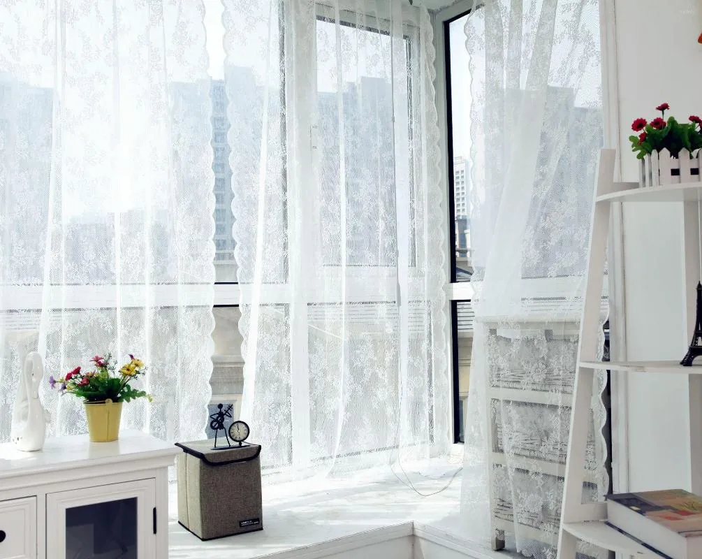 Занавес цветочные белые кружевные шторы для спальни гостиная