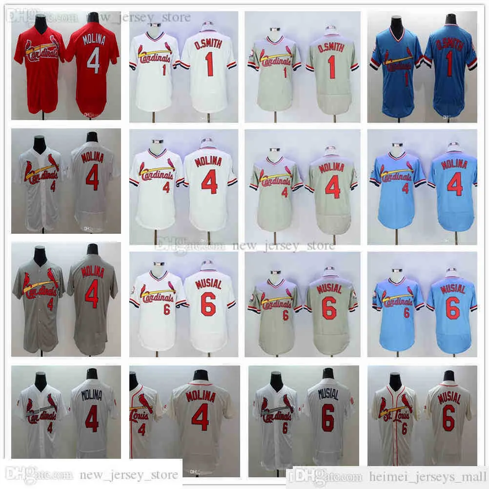 Custom 2019th Man Women Youth Kids Baseball Jerseys 1 Ozzie 4 Yadier Smith Molina Stan 6 Musial Stitched Home Red Blue White Grey Jersey