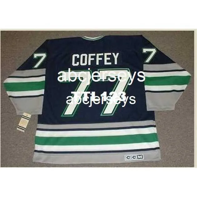 # 77 PAUL COFFEY Hartford Whalers 1996 CCM Vintage Hockey Jersey Stitch n'importe quel numéro de nom