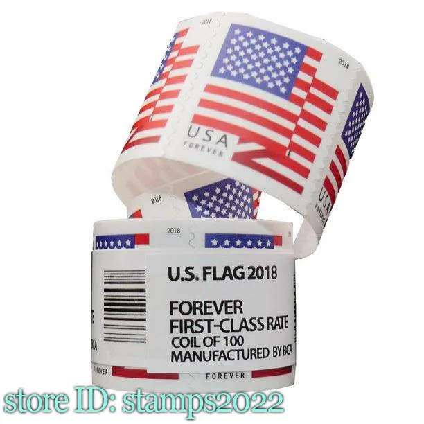 First Class Forever US Flag For Envelopes Letters Postcard Cards Office Mail Supplies Cards