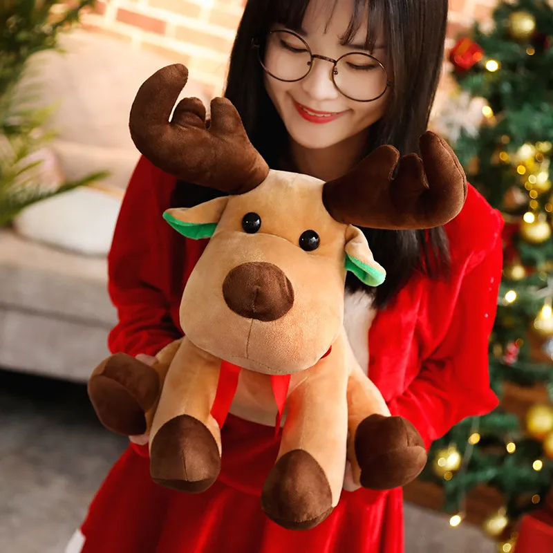 45cm Toys Stuffed Animal Soft Doll Elk Reindeer Cartoon Animals Toy Veet Plush Christmas Gifts for Kids