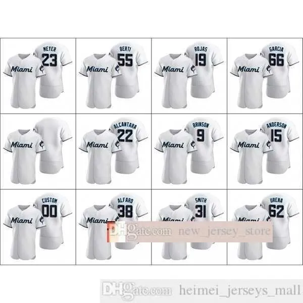 2021 News Baseball Jerseys Men #23 Max Meyer 38 Jorge Alfaro 9 Lewis Brinson 62 Jose Urena BERTI ROJAS Custom Women Youth Kids White Jersey