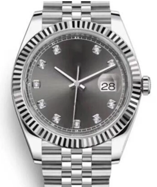 ST9 Мужские автоматические механические часы Datejust Grey Diamond Dial Frination Bezel 116333 126334 Корпус из нержавеющей стали 2813 Азиатские движения. Наручительные роскошные бренды