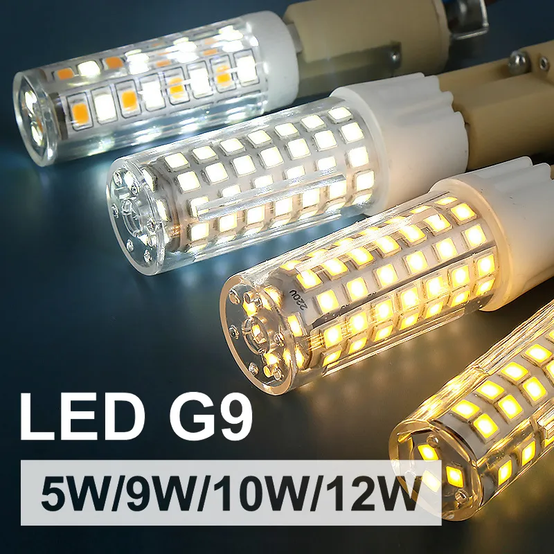 10st/parti G9 LED -gl￶dlampa 5W 7W 9W 10W 12W AC220 110V SILACA GEL LAMP Constant Power Light Lighting SMD2835 3014