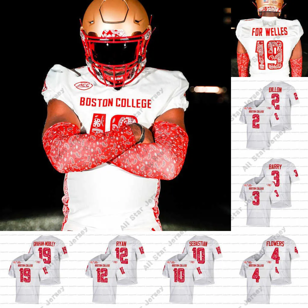 BOSTON COLLEGE Eagles RED BANDANA Fußballtrikot Trae Barry Alec Sinkfield Welles Crowther Matt Ryan Brandon Sebastian Dennis Grosel AJ