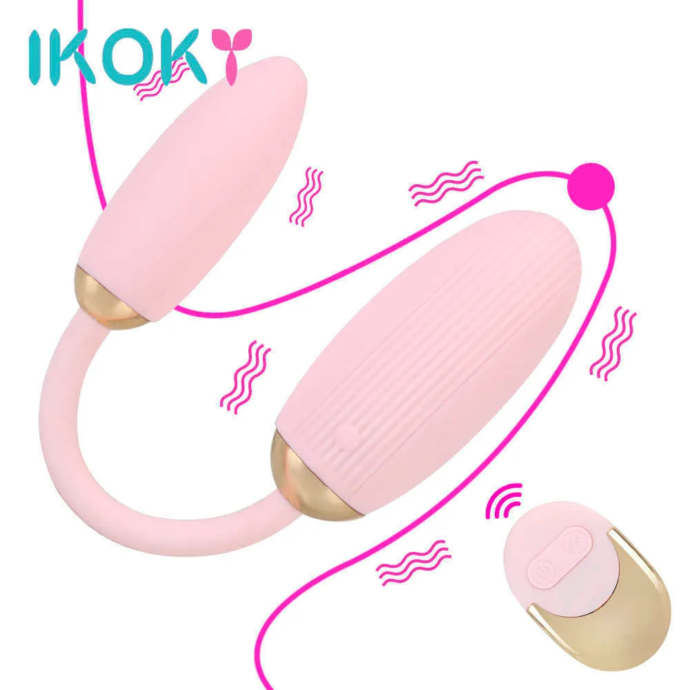 Articles de beauté IKOKY 10 fréquence stimulateur de clitoris jouets sexy pour femmes couples gode masseur de point G télécommande double tête oeuf vibrant