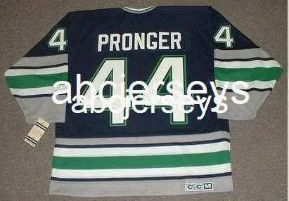 Men Vintage #44 CHRIS PRONGER Hartford Whalers 1993 CCM Hockey Jersey custom any name number