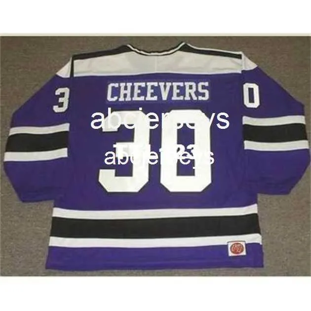 Męskie #30 Gerry Cheevers Cleveland Crusaders 1974 CCM Vintage Home Hockey Jerseysitch Dowolny numer nazwiska