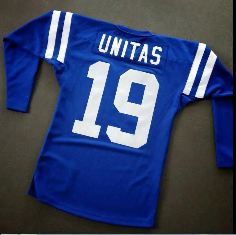 Custom Men Youth women Vintage Johnny Unitas 1970 3/4 SLEEVE Football Jersey size s-4XL or custom any name or number jersey