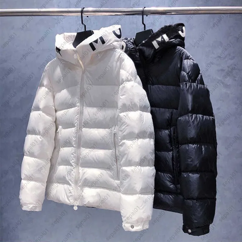 Designer män ner jackor vinter varma parkas lätt vindbrytare svart vit puffer ytterkläder