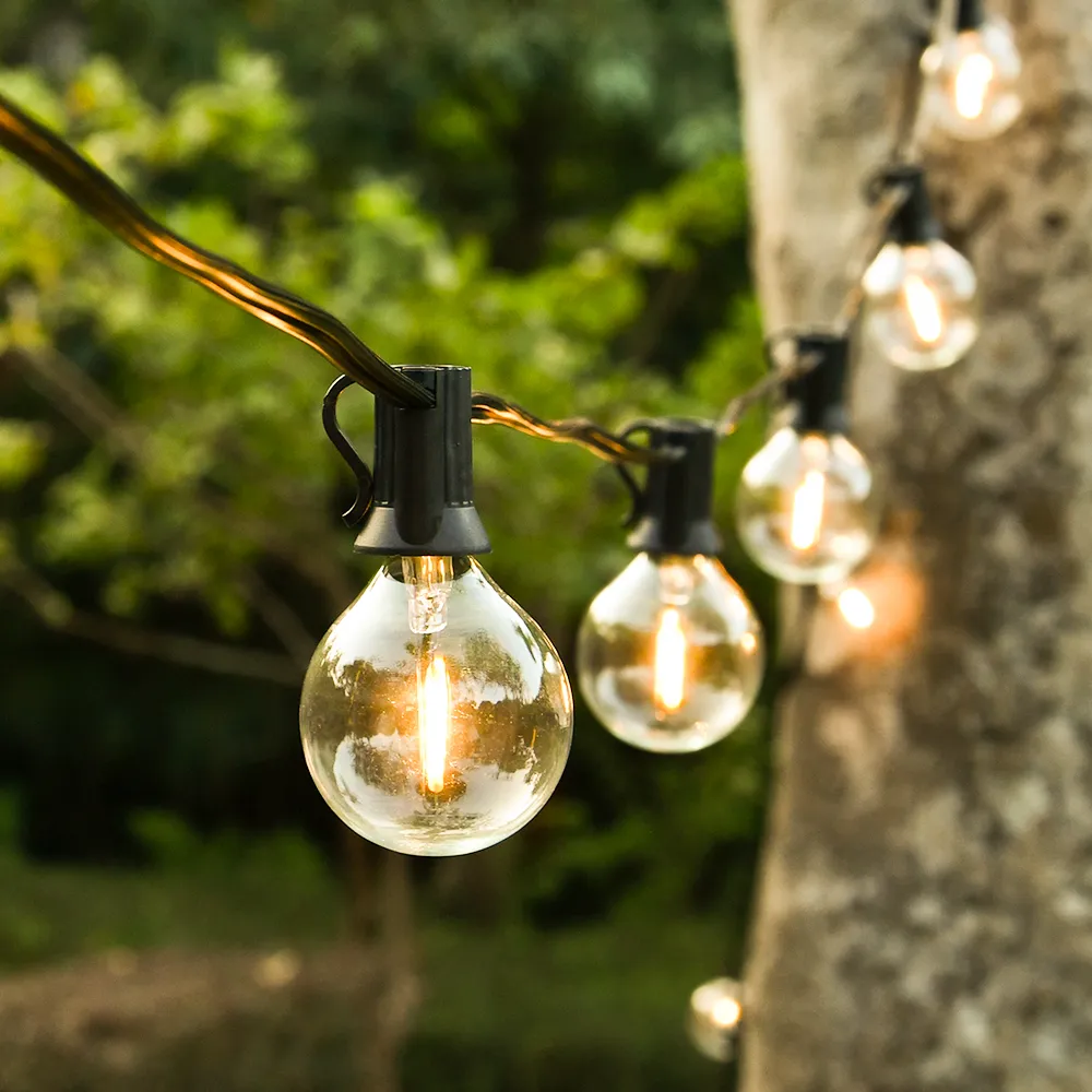 15M LED String Light G40 Ghirlanda da giardino Luci a festone Stringa da fata per patio impermeabile per la decorazione di matrimoni all'aperto