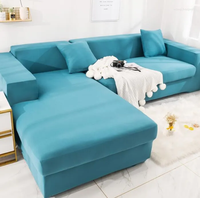 Stuhlhussen Spandex-Bezug L-förmiges Sofa für Wohnzimmer Elastischer Couchbezug Stretch-Schonbezüge Form müssen gekauft werden