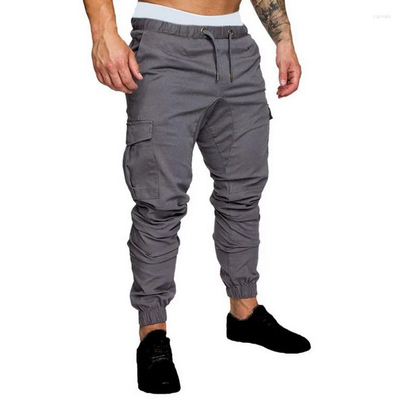 Men's Pants Men Cargo Joggers Multi-pocket Fashion Trousers Drawstring Hip Hop Harem Sweatpants Casual Loose Solid Sportswear