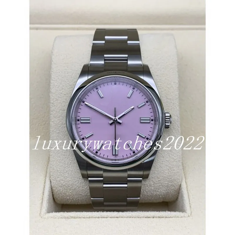 2022 Men's Women's Watch V5 36mm-41mm Automatic Mechanical Luxury Watches Steel Bracelet Sapphire Glass Calendar Folding Buckle Pink Dial Luminous Wristwatch