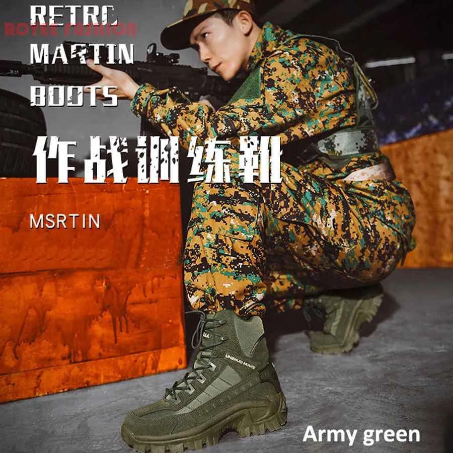 2023 Combat Boots Men Men Shoes Men's Military Boot Work Special Force Army Motocycle Storlek 46