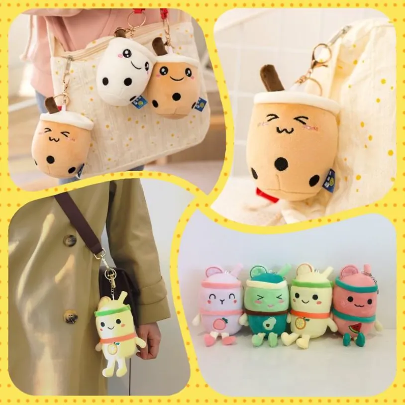 Boba Plushies Bubble Tea Peluche Kawaii Peluche Cuscino a forma di tazza Vita reale Cibo farcito Morbido cuscino posteriore Regalo di compleanno per bambini FY7974 C1024