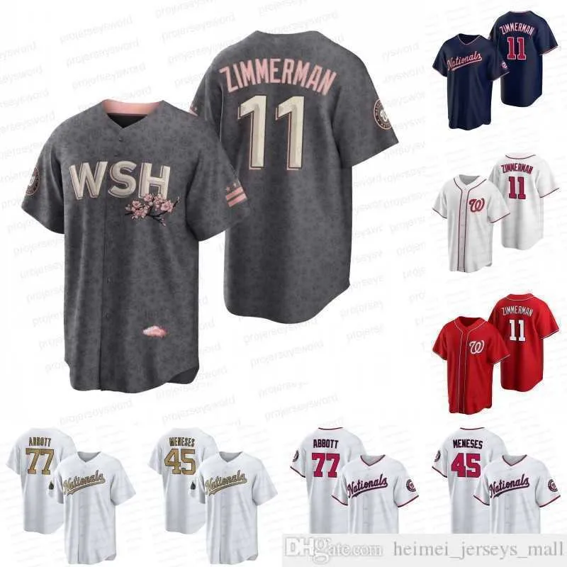 77 # Cory Abbott 2022 Camiseta de béisbol Joey Meneses Ryan Zimmerman Lane Thomas Victor Arano Steve Cishek Patrick Corbin Josiah Gray Andres