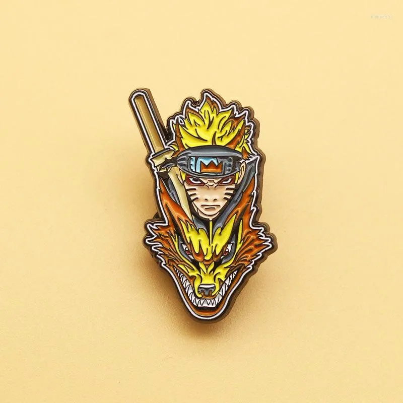 Brooches Dear-you Japanese Anime Ninja Brooch Alloy Enamel Metal Badge Pin Accessories