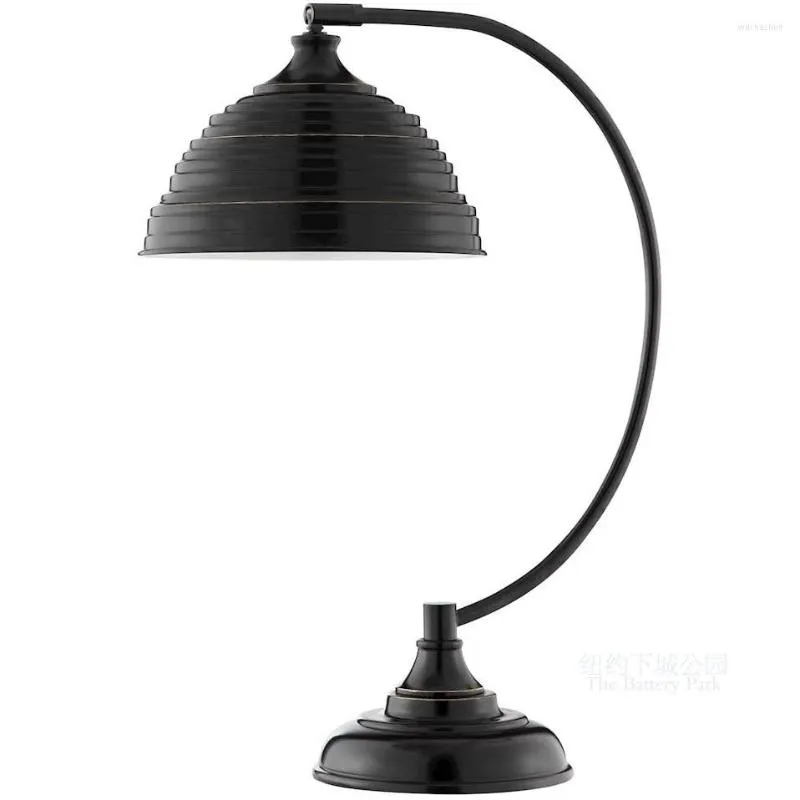 Bordslampor Anthony Nostalgic Oil Black Library Curved Moon Decorative Lamp Study