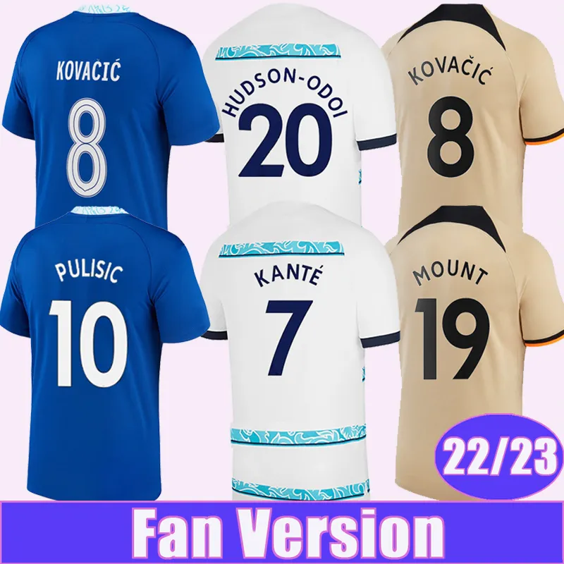 22 23 KANTE KOVACIC LUKAKU MANS SOCCER Jerseys Pulisic Mendy Ziyech Home Blue Away 3rd Football Shirt krótkie mundury dla dorosłych