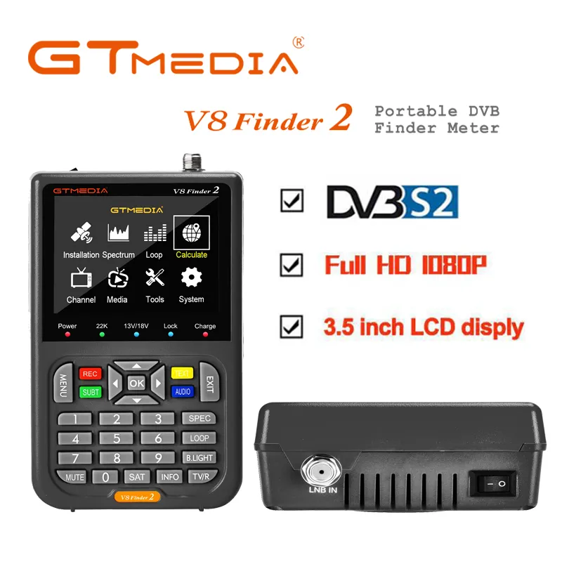 GTMEDIA V8 Finder2 DVB-S2 1080P HD Satellite Finder Metter V8 finder2 VS ST-5150 V8 FINDER PRO WS-6933 WS-6980 WS-6906