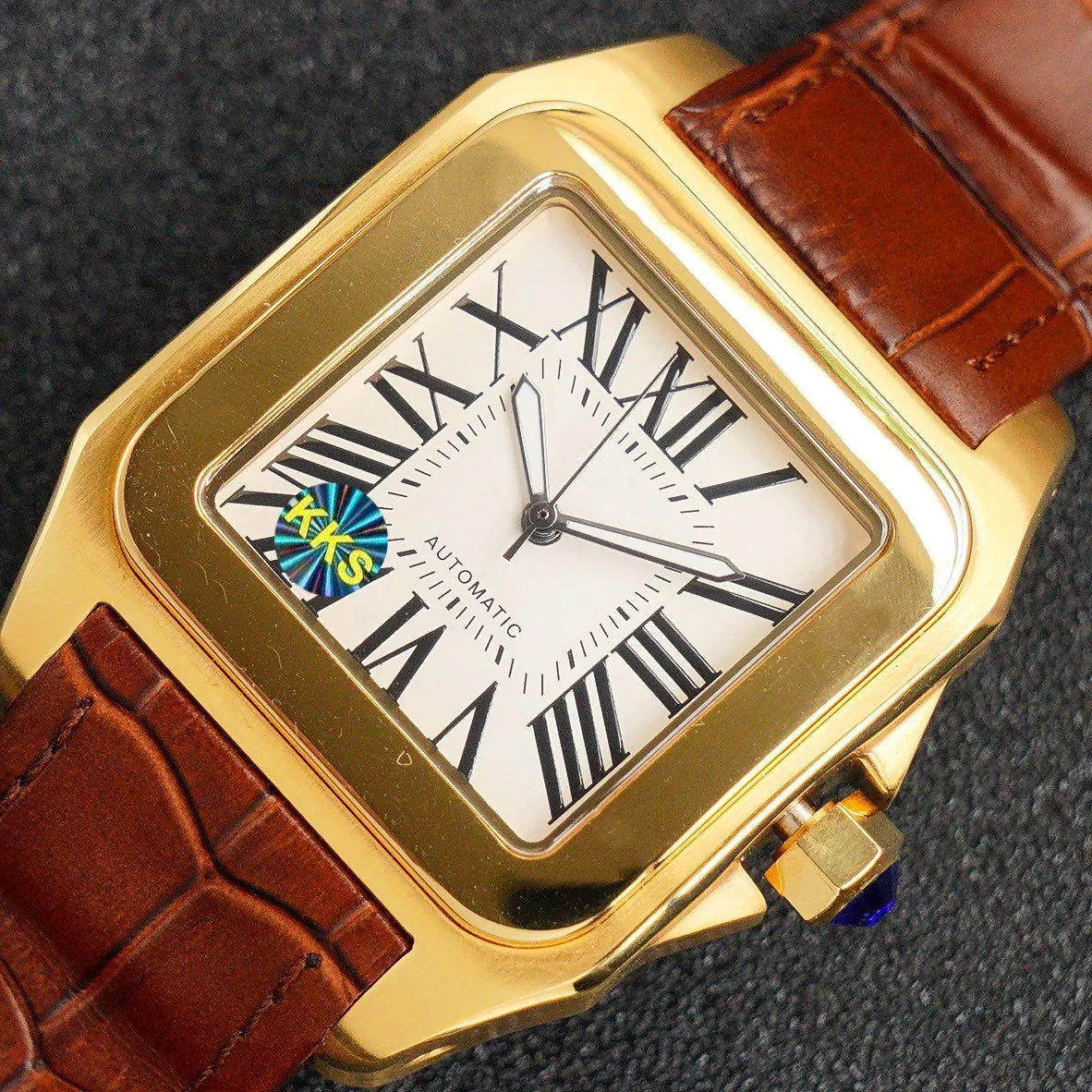 Reloj de diseño Santos para hombre relojes 38X48X11 mm Zafiro espejo mecánico automático reloj de hombre Contador Oficial Réplica reloj de pulsera Regalo senior 393A