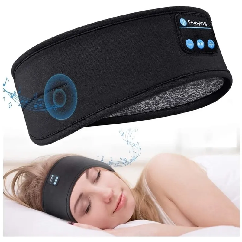 Słuchawki telefonu komórkowego Bluetooth Sleepshones Sport Pałąk głowa cienkie miękkie elastyczne Wygodne bezprzewodowe słuchawki Muzyczne Maskę do oczu dla boku 221022