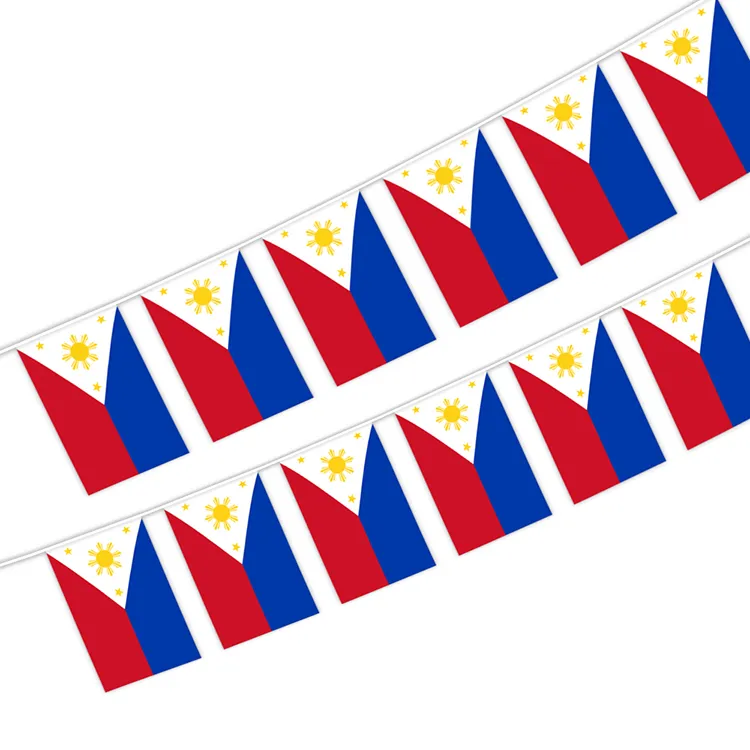 Филиппины струнный флаг 20 флагов 14x21см подвесной мини -баннер для вечеринок бары спортивных клубов.