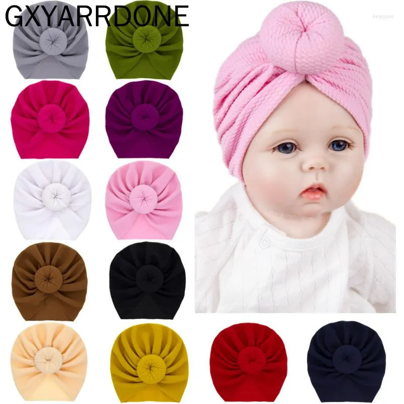 Chapeaux multicolores à la mode pour bébé, bonnet en coton élastique, bandeaux de naissance, Turban, accessoires pour cheveux de bébé, 2022