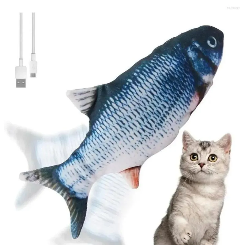 고양이 장난감 USB 충전기 장난감 물고기 대화 형 전기 플로피 현실적인 애완 동물 고양이 씹는 물린 용품 개