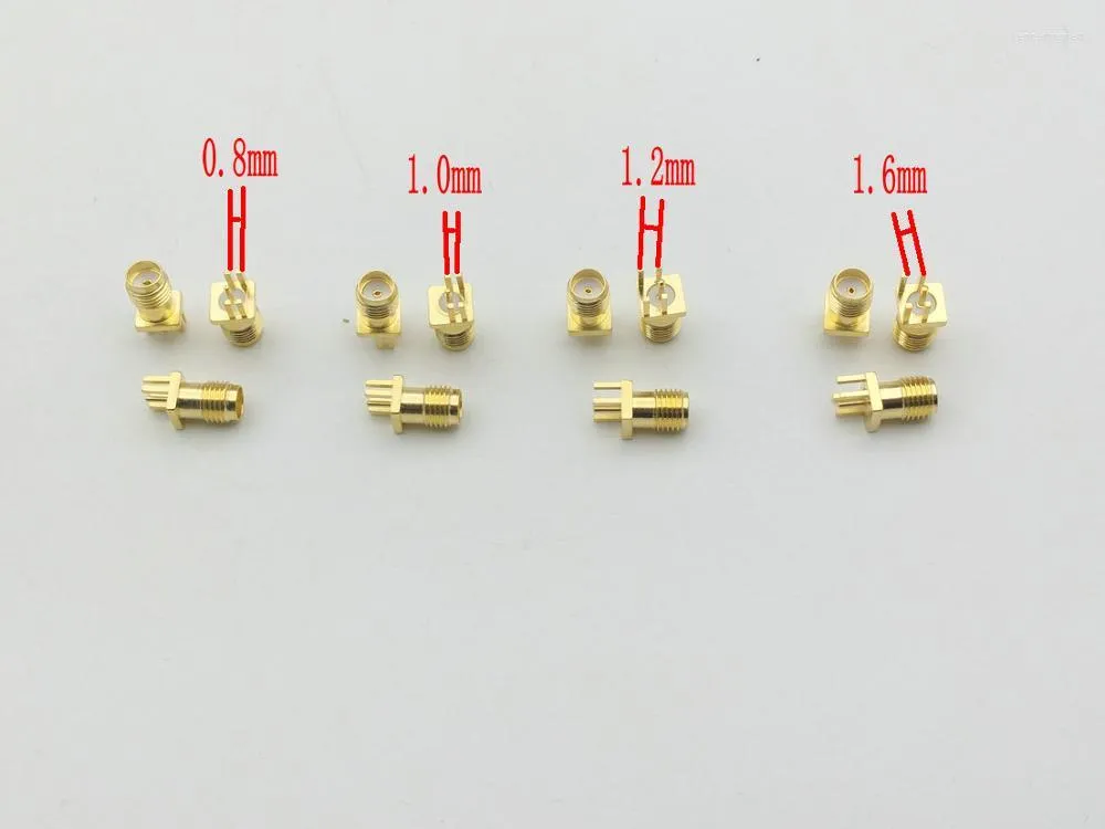 Akcesoria oświetleniowe 100pcs złota SMA żeńska gniazdo lutowa klips PCB 0,8 ​​mm 1,0 mm 1,2 mm 1,6 mm GE MOUNT Złącze RF