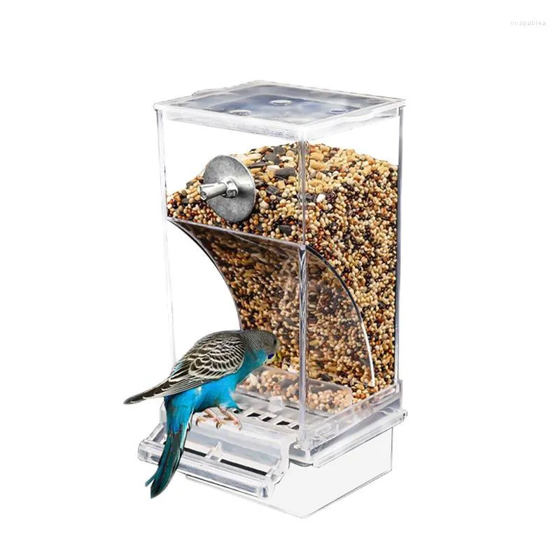 Autres fournitures pour oiseaux mangeoire automatique transparente accessoires de cage anti-éclaboussures conteneur de nourriture extérieure pour canari perruche