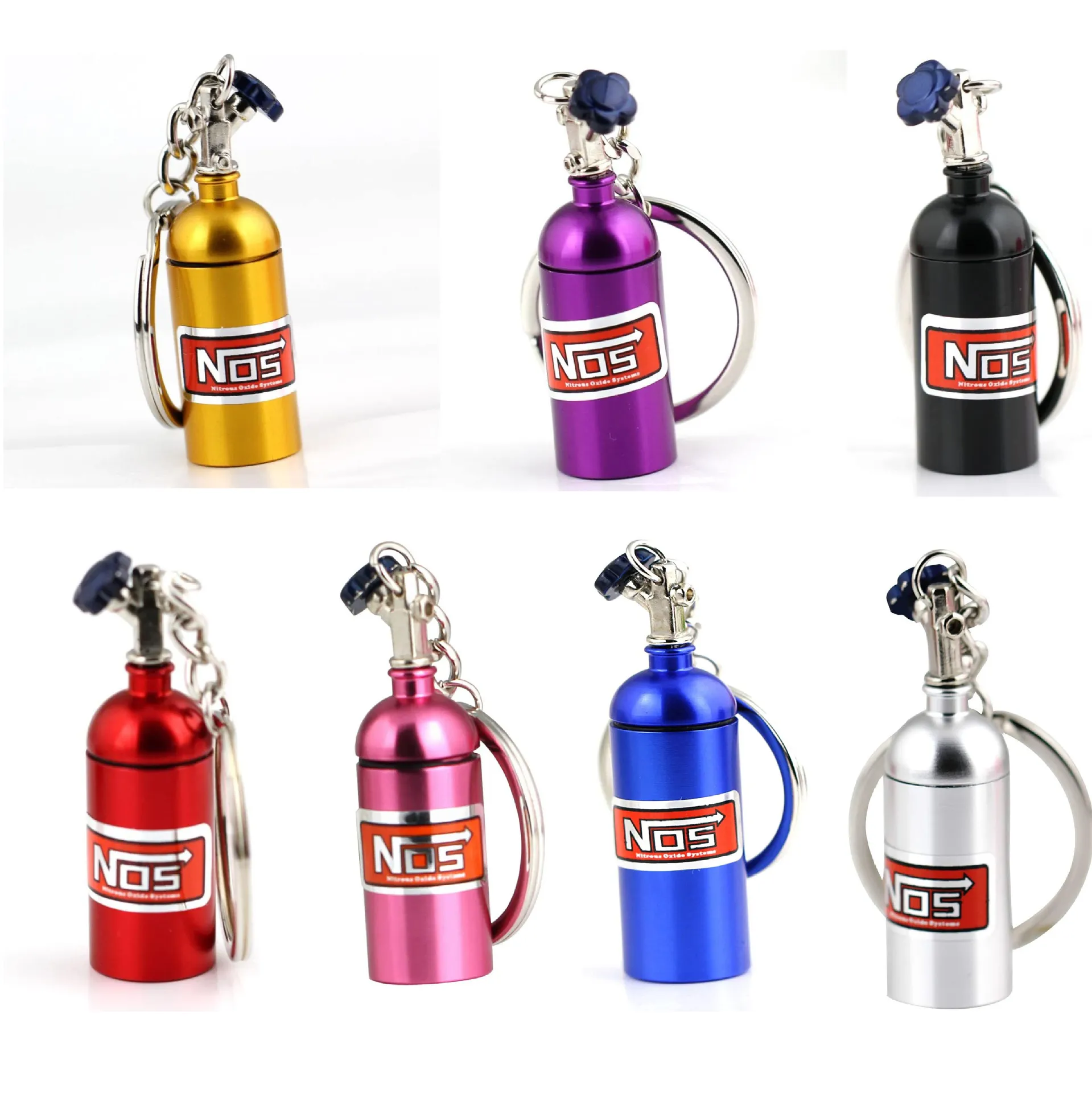 NOS Turbo Nitrogen Bottle Gas Cylinder Pill Keychain Unique Mini Gift For Women And Men From